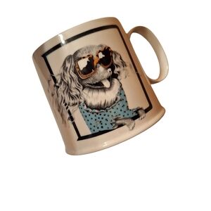 Anthropologie Florence Balducci Dog Mug Terrier Wearing Sunglasses
